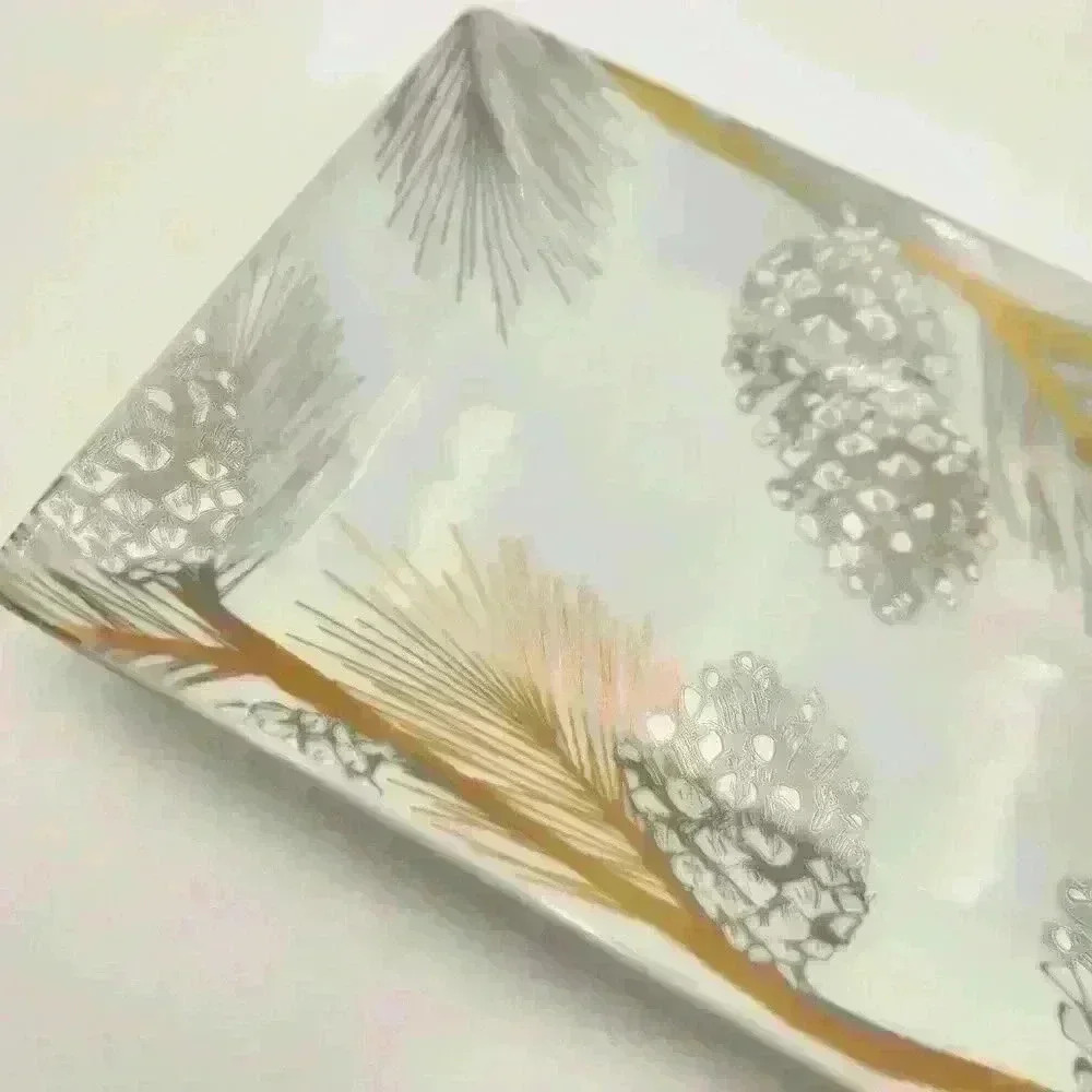 St. Nicholas Square 12 3/4" x 5" Holiday Ceramic Food Safe Serving Tray‎